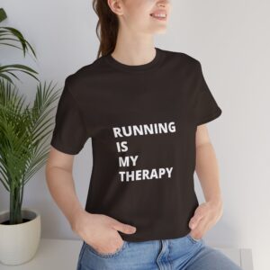 Unisex Jersey Short Sleeve Tee: Running Is My Therapy