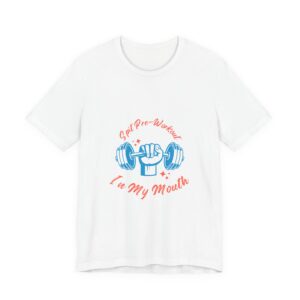 Gym Tee — 'Spit Pre-Workout In My Mouth' Retro Dumbbell Fitness Shirt